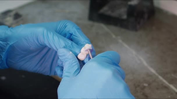 Badania Porcelany Cyrkonowej Implantów Laboratorium Stomatologicznym — Wideo stockowe