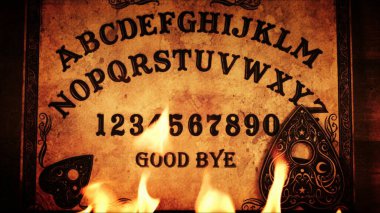 Cadılık Ruhsal Oyun Ouija tahtası ve Cehennem Ateşi 