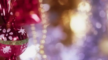 Yeni Yıl Arifesi Dekorasyon Işıkları ve Bokeh