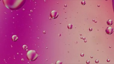 Soyut Renkli Organik Gıda Yağı Su yüzeyine Baloncuk Düşürdü