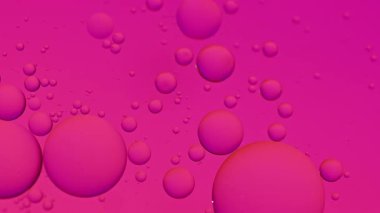 Soyut Renkli Organik Gıda Yağı Su yüzeyine Baloncuk Düşürdü