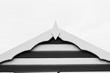 Çizgili eski İngiliz sahil kulübesinin fotokopi alanı olan tek renkli görüntüsü. Yüksek kalite fotoğraf