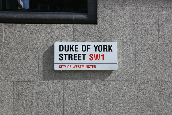 stock image 11 September 2022 - London, UK: Street sign indicating Duke of York Street. High quality photo