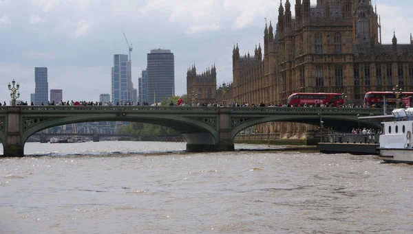 Czerwca 2023 Londyn Wielka Brytania Domy Parlamentu Oglądane Tamizy Wysokiej — Zdjęcie stockowe