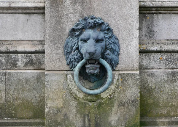 stock image 3 June 2023 - London, UK: Heavy duty metal ring embedded in stone bank of River Thames. High quality photo