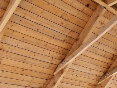 İç döşeme ahşap çatı ya da kopyalanacak yeri olan tavan. Yüksek kalite fotoğraf