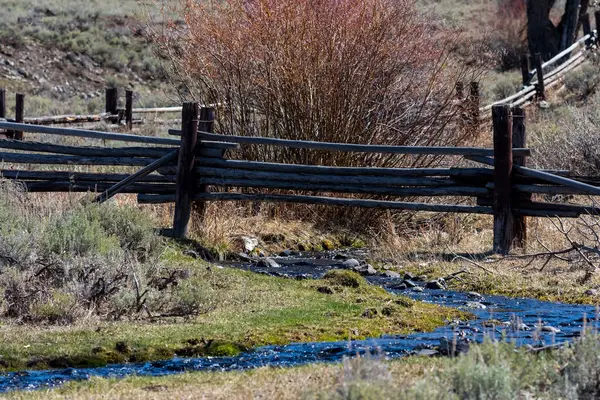 Landscape View Creek Rangers Station Lamar Valley Yellowstone National Park — Stock Photo, Image