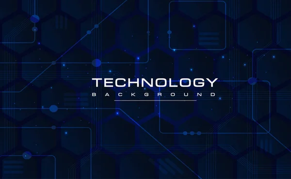 Banner Tecnologia Big Data Digital Fundo Azul Tecnologia Segurança Cibernética — Vetor de Stock