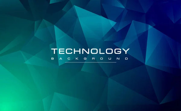 Digital Technology Banner Blue Green Background Concept Cyber Technology Light — Stock Vector
