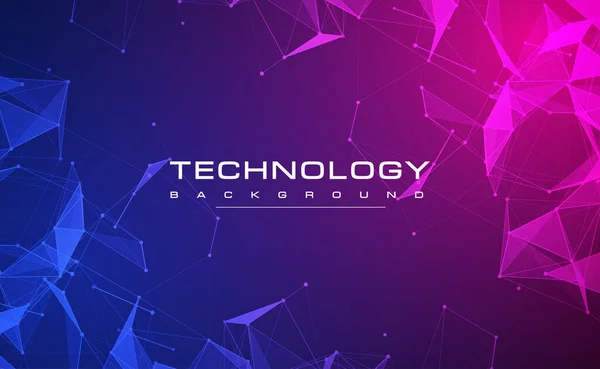 Digital Technology Banner Pink Blue Background Concept Technology Light Effect — Stockvektor