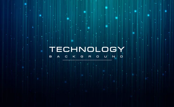 Tecnología Digital Big Data Speed Connect Blue Green Background Cyber — Vector de stock