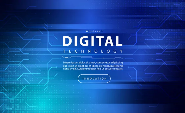 Digital Technology Banner Blue Green Background Concept Cyber Technology Light — Stock Vector