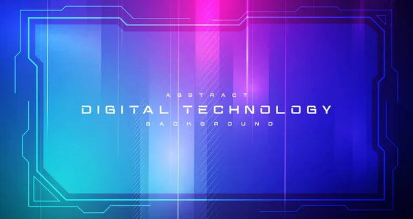 Abstrakt Digital Teknik Futuristisk Krets Blå Rosa Bakgrund Cyber Science — Stock vektor