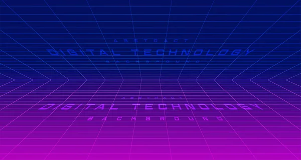 Digital Technology Metaverse Neon Blue Pink Background Cyber Information Abstract — Stockový vektor