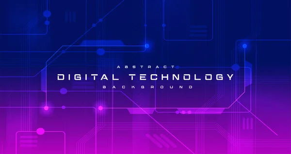 Абстрактна Цифрова Технологія Футуристична Схема Синій Рожевий Фон Кібернаука Технології — стоковий вектор