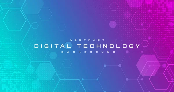 Teknologi Digital Banner Hijau Merah Muda Konsep Latar Belakang Teknologi - Stok Vektor