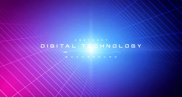 Digital Technology Metaverse Neon Blue Pink Background Cyber Information Abstract — 图库矢量图片