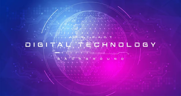 Abstract Digital Technology Futuristic Circuit Blue Pink Background Cyber Science —  Vetores de Stock