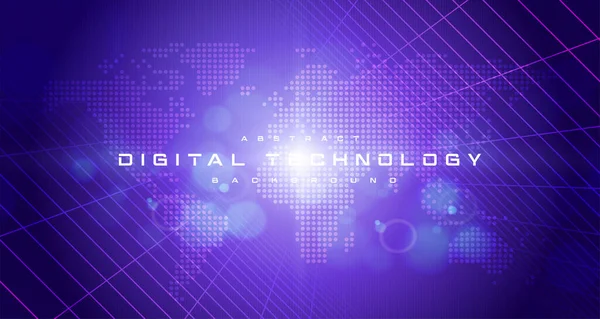 Digital Technology Metaverse Neon Blue Pink Background Cyber Information Abstract — Stockvektor