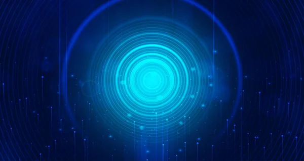 Digitale Technologie Snelheid Verbinden Blauw Groene Achtergrond Cyber Nano Informatie — Stockvector
