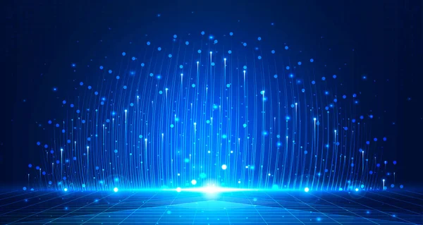 Velocidad Tecnología Digital Conectar Fondo Azul Nano Información Cibernética Comunicación — Vector de stock
