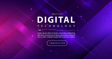 Soyut dijital teknoloji fütüristik devre mavi mor arka plan, siber bilim teknolojisi, yenilik iletişim geleceği, Ai büyük veri, internet ağ bağlantısı, Bulut yüksek teknoloji illüstrasyon vektörü