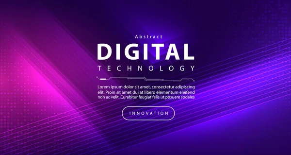 Abstrakt Digital Teknik Futuristisk Krets Blå Lila Bakgrund Cyber Science — Stock vektor