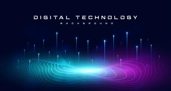 Цифрові Технології Метаверсійний Неоновий Синьо Рожевий Фон Кіберінформація Абстрактна Швидкість — стоковий вектор