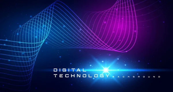 Digital Technology Speed Internet Network Connection Blue Purple Background Cyber — Wektor stockowy
