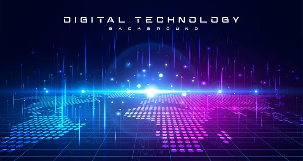 Цифрові Технології Швидкість Підключення Мережі Інтернет Синій Фіолетовий Фон Кіберінформація — стоковий вектор