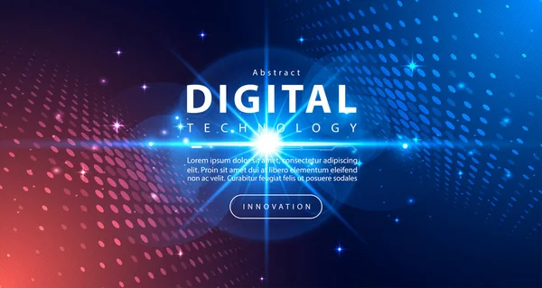 Abstract Digital Technology Futuristic Circuit Blue Orange Background Cyber Science — Vetor de Stock