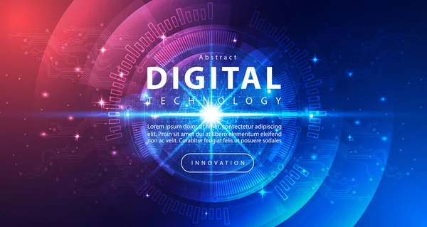 Digital Technology Speed Internet Network Connection Blue Orange Background Cyber — Stock Vector