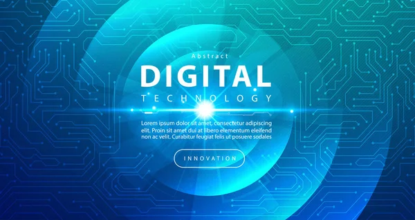 Digitale Technologie Snelheid Verbinden Blauw Groene Achtergrond Cyber Nano Informatie — Stockvector
