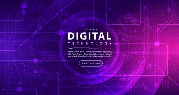 Abstract Digital Technology Futuristic Circuit Blue Purple Background Cyber Science — Vetor de Stock