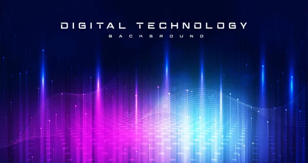 Абстрактна Цифрова Технологія Футуристична Схема Синій Рожевий Фон Кібернаука Технології — стоковий вектор