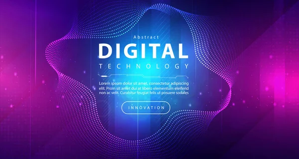 要旨デジタル技術未来回路青ピンク背景 サイバー科学技術 イノベーションコミュニケーション未来 Aiビッグデータ インターネット接続 クラウドハイテクイラストベクトル — ストックベクタ