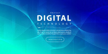 Dijital teknoloji hızı mavi yeşil arkaplan, siber nano bilgi, soyut iletişim, yenilik gelecekteki teknoloji verileri, internet ağ bağlantısı, Ai büyük veri, çizgi nokta illüstrasyonu
