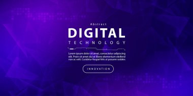 Soyut dijital teknoloji fütüristik devre mavi mor arka plan, siber bilim teknolojisi, yenilik iletişim geleceği, Ai büyük veri, internet ağ bağlantısı, Bulut yüksek teknoloji illüstrasyon vektörü