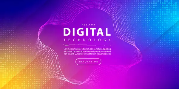 Abstract Digital Technology Futuristic Circuit Blue Pink Background Cyber Science — Διανυσματικό Αρχείο
