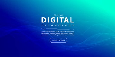 Dijital teknoloji hızı mavi yeşil arkaplan, siber nano bilgi, soyut iletişim, yenilik gelecekteki teknoloji verileri, internet ağ bağlantısı, Ai büyük veri, çizgi nokta illüstrasyonu