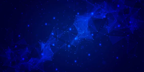 Digitale Technologie Internet Netwerk Verbinding Blauwe Achtergrond Cyber Nano Informatie — Stockvector