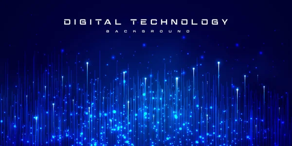 Digitale Technologie Internet Netwerk Snelheid Verbinding Blauwe Achtergrond Cyber Nano — Stockvector