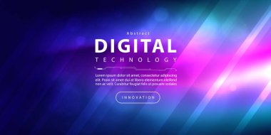 Soyut dijital teknoloji fütüristik devre mavi pembe arka plan, Siber bilim teknolojisi, Yenilik iletişim geleceği, Ai büyük veri, internet ağ bağlantısı, Bulut yüksek teknoloji illüstrasyon vektörü