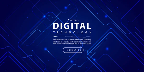 Abstrakt Digital Teknik Futuristiska Kretskort Blå Bakgrund Cyber Science Tech — Stock vektor