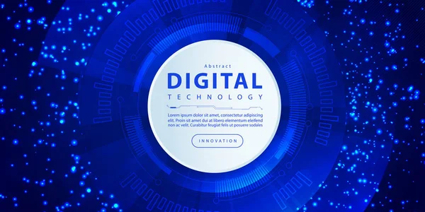Abstract Digital Technology Futuristic Circuit Board Blue Background Cyber Science — Vetor de Stock