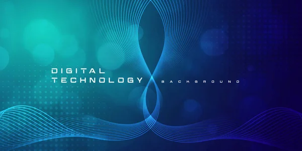 Velocidade Tecnologia Digital Conecta Fundo Verde Azul Informação Nano Cibernético — Vetor de Stock