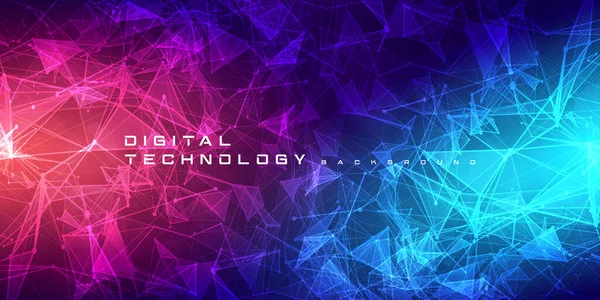 Abstrakt Digital Technology Futuristic Circuit Blue Pink Background Cyber Science — Stockový vektor