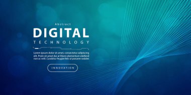 Dijital teknoloji internet ağ ağı hız bağlantısı mavi yeşil arkaplan, siber nano bilgi, soyut iletişim, yenilik gelecek teknoloji verileri, Ai büyük veri çizgileri noktalar, illüstrasyon vektörü 3d