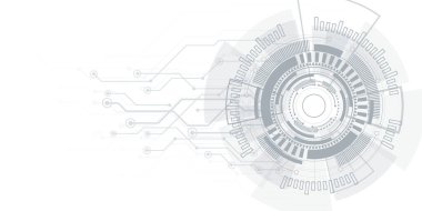 Dijital teknoloji fütüristik internet ağ hızı bağlantı beyaz arkaplan, siber nano bilgi, soyut iletişim, yenilik gelecek teknoloji verileri, Ai büyük veri çizgisi nokta illüstrasyon vektörü