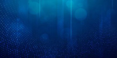 Dijital teknoloji fütüristik Ai büyük veri mavi yeşil arkaplan, internet ağ bağlantısı, soyut siber bilgi iletişimi, bilimsel yenilik gelecek teknolojisi, çizgi nokta illüstrasyon vektörü 3d